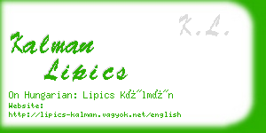 kalman lipics business card